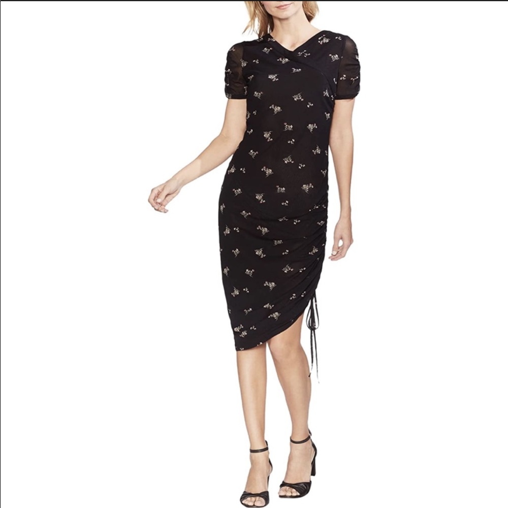 Vince Camuto Floral Asymmetrical Midi Dress